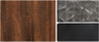 Walnut, stone and soft black samples